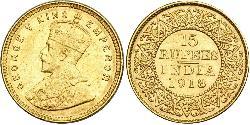 15 Rupee Raj Británico (1858-1947) Oro Jorge V (1865-1936)