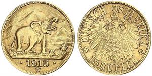 15 Rupee África Oriental Alemana (1885-1919) Oro 