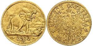 15 Rupee German East Africa (1885-1919) 金 