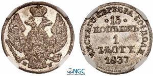 15 Копійка / 1 Злотий Царство Польське (1815-1915) / Російська імперія (1720-1917) Срібло Микола I (1796-1855)