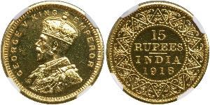 15 Рупия Британская Индия (1858-1947) Золото Георг V (1865-1936)