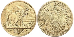 15 Рупия Германская Восточная Африка (1885-1919) Золото 