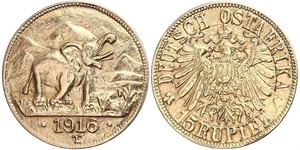 15 Рупия Германская Восточная Африка (1885-1919) Золото 