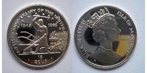 15 Экю Остров Мэн  Елизавета II (1926-2022)
