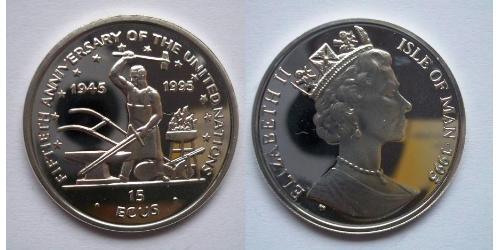 15 Экю Остров Мэн  Елизавета II (1926-2022)