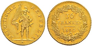 16 Franc Schweiz Gold 