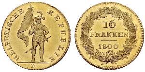 16 Franc Suiza Oro 
