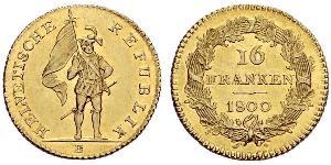 16 Franc Suiza Oro 