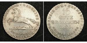 16 Groschen Hanovre Argent Guillaume IV (1765-1837)
