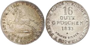 16 Groschen Ганновер Серебро Вильгельм IV (1765-1837)