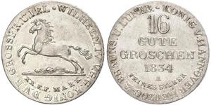 16 Groschen 汉诺威 銀 威廉四世 (英國)