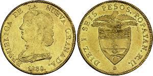 16 Peso República de la Nueva Granada (1831–1858) Oro 