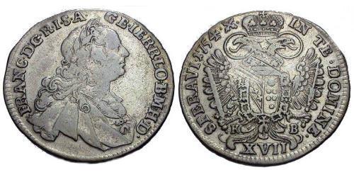 17 Крейцер Австрия Серебро (билон) Франц I Стефан(1708-1765)