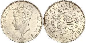 18 Piastre British Cyprus (1878 - 1960) Silber Georg VI (1895-1952)