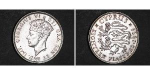 18 Piastre British Cyprus (1878 - 1960) Silber Georg VI (1895-1952)