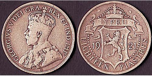 18 Piastre British Cyprus (1878 - 1960) Silber George V (1865-1936)