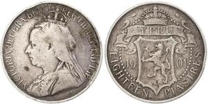 18 Piastre British Cyprus (1914–1960) 銀 维多利亚 (英国君主)