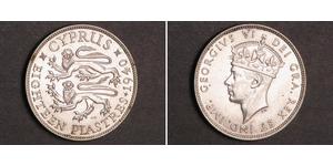 18 Піастр Британський Кіпр (1878 - 1960) Срібло Георг VI (1895-1952)