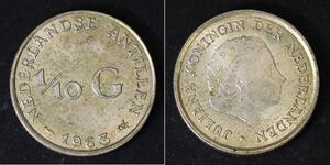 1/10 Gulden Antille Olandesi (1954 – 2010) Argento 