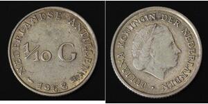 1/10 Gulden Antille Olandesi (1954 – 2010) Argento 