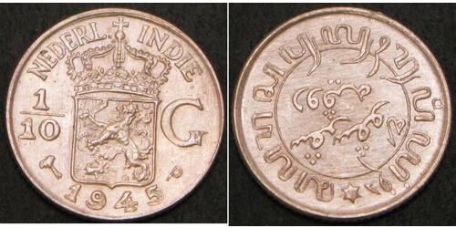 1/10 Gulden Indie Orientali Olandesi (1800 - 1942) Argento 