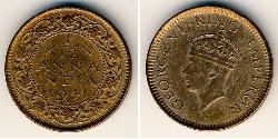 1/12 Anna British Raj (1858-1947) Bronze George VI (1895-1952)