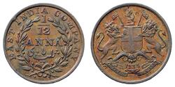1/12 Anna Inde / Compagnie anglaise des Indes orientales (1757-1858) Cuivre 