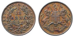 1/12 Anna Inde / Compagnie anglaise des Indes orientales (1757-1858) Cuivre 