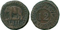 1/12 Rixdollar / 4 Стівер Шрі Ланка/Цейлон Мідь Георг III (1738-1820)