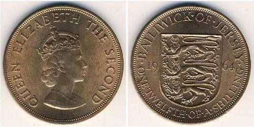 1/12 Shilling Jersey (1066 - ) Bronce 