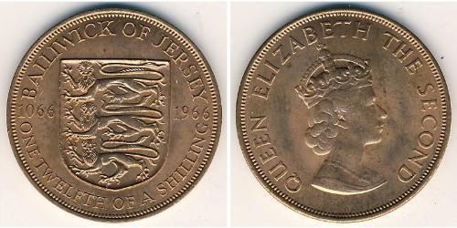1/12 Shilling Jersey (1066 - ) Bronce 