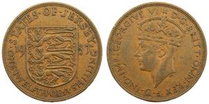 1/12 Shilling Jersey (1066 - ) Cobre 