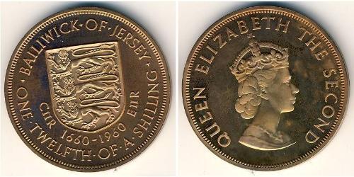 1/12 Shilling Jersey (1066 - ) Copper 