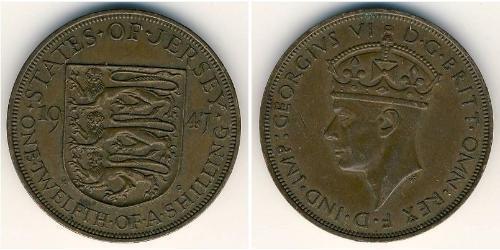 1/12 Shilling Jersey (1066 - ) Cuivre 