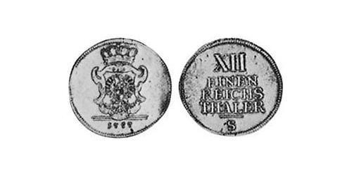 1/12 Thaler Principado de Ansbach (1398–1792) Plata Charles Alexander, Margrave of Brandenburg-Ansbach (1736 – 1806)