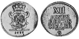 1/12 Thaler Principality of Ansbach (1398–1792) Silver Charles Alexander, Margrave of Brandenburg-Ansbach (1736 – 1806)