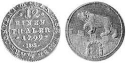 1/12 Thaler Anhalt-Bernburg (1603 - 1863) Vellón Plata Alexius Frederick Christian, Duke of Anhalt-Bernburg (1767 – 1834)
