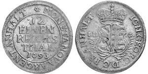 1/12 Thaler 安哈尔特-德绍 銀 John George II, Prince of Anhalt-Dessau (1627 – 1693)