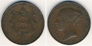 1/13 Shilling Jersey (1066 - ) Kupfer Victoria (1819 - 1901)