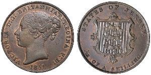1/13 Shilling Jersey (1066 - ) Kupfer Victoria (1819 - 1901)