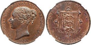 1/13 Shilling Jersey (1066 - ) Kupfer Victoria (1819 - 1901)