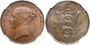 1/13 Shilling Jersey (1066 - ) Kupfer Victoria (1819 - 1901)