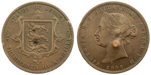 1/13 Shilling Baliato di Jersey (1066 - )  Vittoria (1819 - 1901)