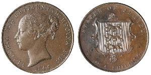 1/13 Шиллинг Джерси (1066 - ) Медь Виктория (1819 - 1901)
