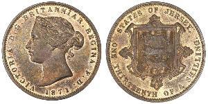1/13 Шилінг Джерсі (1066 - ) Мідь Вікторія (1819 - 1901)