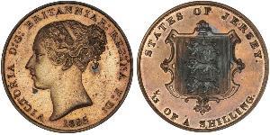1/13 Шилінг Джерсі (1066 - ) Мідь Вікторія (1819 - 1901)