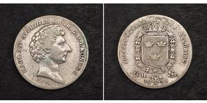 1/16 Riksdaler Suecia Plata Carlos XIV Juan de Suecia (1763-1844)