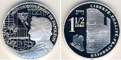 1 1/2 Euro 法国 銀 