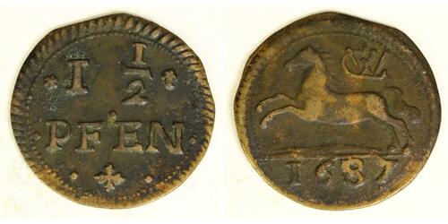 1-1/2 Pfennig States of Germany Copper 