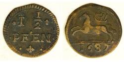 1-1/2 Pfennig Stati federali della Germania Rame 